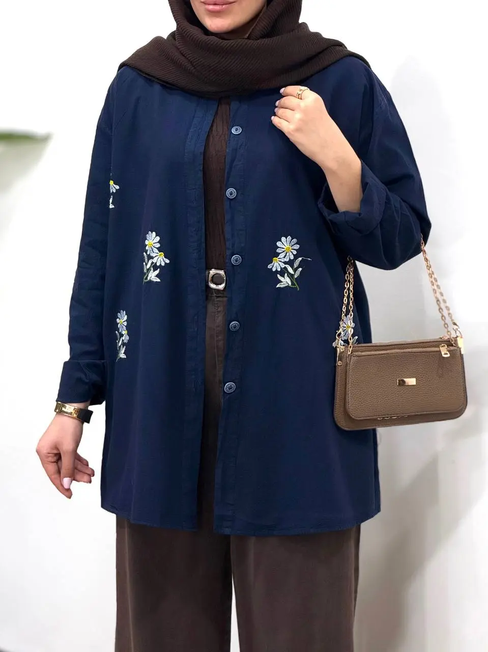 مانتو لینن گلدوزی آلاله